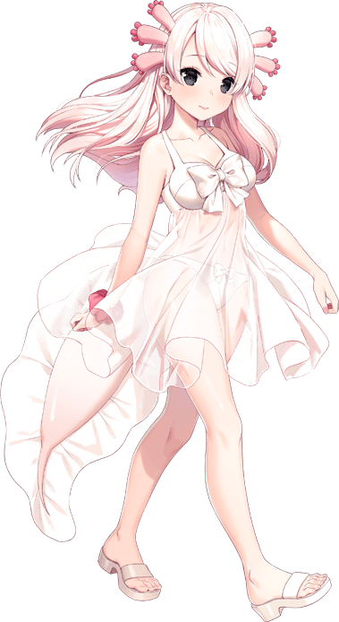 1girl full_body game_cg kemono_friends kemono_friends_kingdom looking_at_viewer mexico_salamander_(kemono_friends) official_art solo tachi-e transparent_background