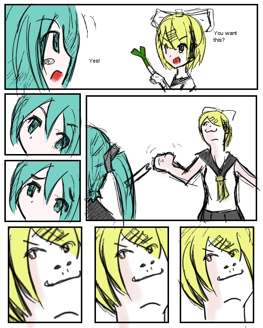 2girls aqua_hair blonde_hair card_crusher_(meme) chibi hatsune_miku kagamine_rin meme multiple_girls neta smile vocaloid