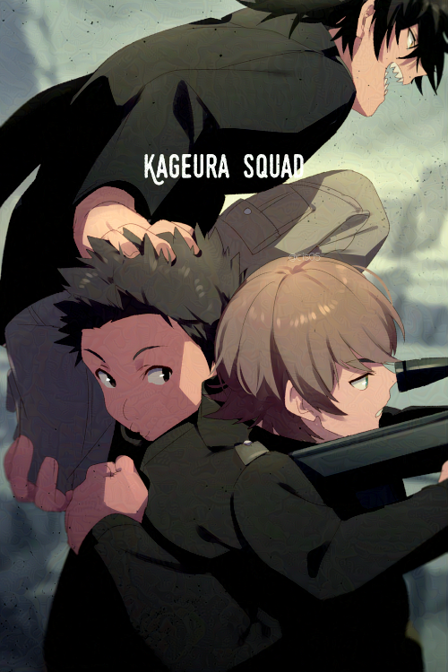 3girls aiming black_hair black_jacket blurry blurry_background brown_hair carrying_over_shoulder clenched_hand echo_(circa) ema_yuzuru fighting_stance flipped_hair from_side grey_pants gun hand_in_another&#039;s_hair hand_on_another&#039;s_head hands_up hug jacket kageura_masato kageura_squad&#039;s_uniform kitazoe_hiro laughing light_brown_hair long_sleeves looking_ahead looking_at_another looking_to_the_side male_focus multiple_girls on_one_knee open_mouth pants parted_lips pocket profile puckered_lips rifle ruins scope sharp_teeth short_hair sniper_rifle spiked_hair teeth weapon world_trigger
