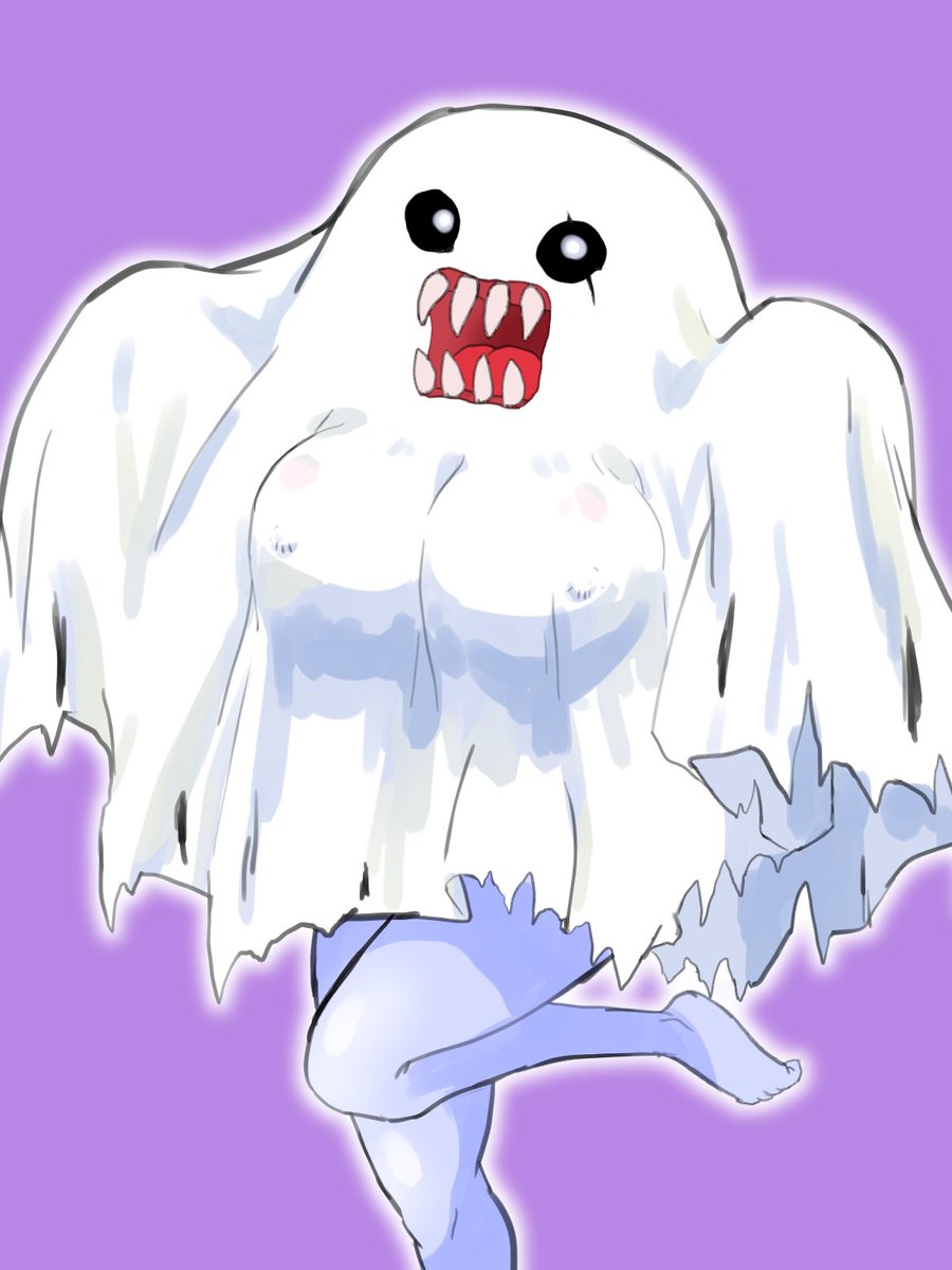 1girl bakemon breasts digimon digimon_(creature) female_focus highres sharp_teeth solo teeth