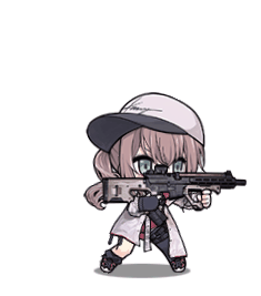 1girl animated animated_gif ar-57 ar-57_(girls&#039;_frontline) assault_rifle baseball_cap blue_eyes brown_hair carbine chibi coat fn_5.7x28mm full_body girls&#039;_frontline gloves gun hat holding holding_gun holding_weapon horizontal_magazine long_hair lowres magazine_(weapon) military_cartridge pdw_cartridge personal_defense_weapon pistol-caliber_carbine pistol_cartridge ponytail rifle saru see-through_clothes shorts sidelocks sideways_hat simple_background single_leg_pantyhose solo submachine_gun supersonic_ammunition translucent weapon white_background white_coat