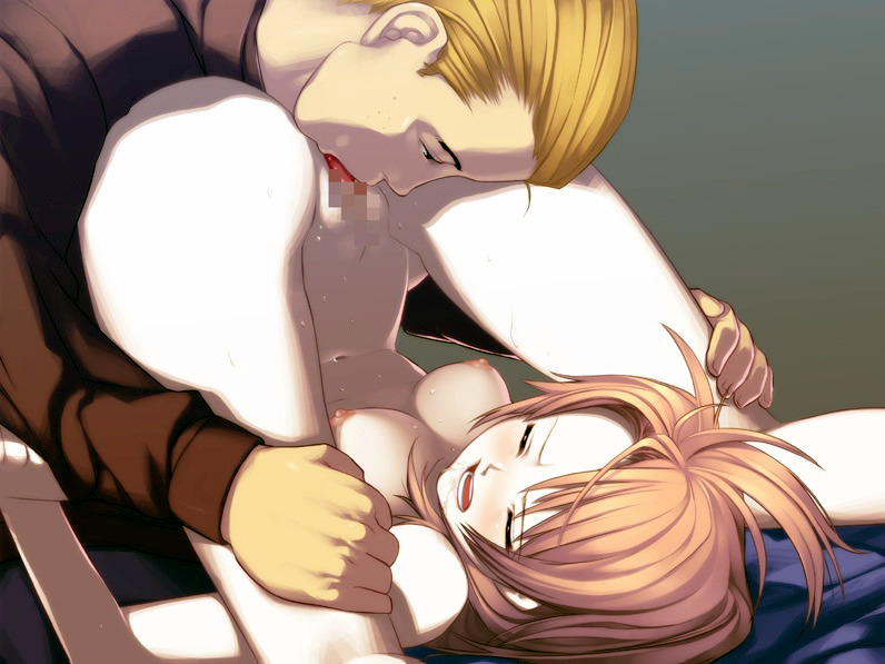 00s artist_request breasts censored character_request cunnilingus kuzuryuu_momoko licking lying nude oral pink_hair pussy small_breasts sumomomo_momomo tagme tongue top-down_bottom-up