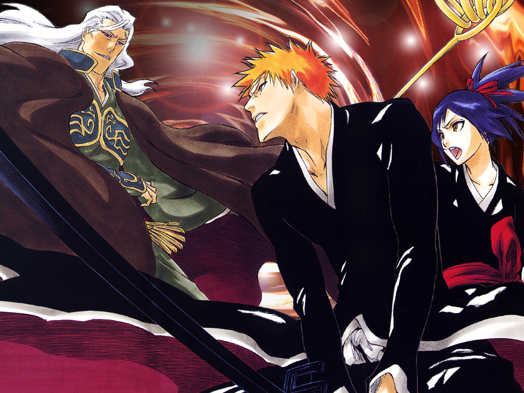 00s 1girl 2boys angry bankai bleach bleach:_memories_of_nobody cape cleaned ganryuu hair_ribbon hair_up high_ponytail holding holding_weapon japanese_clothes katana kimono kubo_tite kurosaki_ichigo long_hair movie_poster multiple_boys obi official_art official_wallpaper open_mouth orange_hair ponytail poster_(medium) purple_hair ribbon sash senna_(bleach) short_hair smile spiked_hair staff sword tongue weapon white_hair yellow_eyes