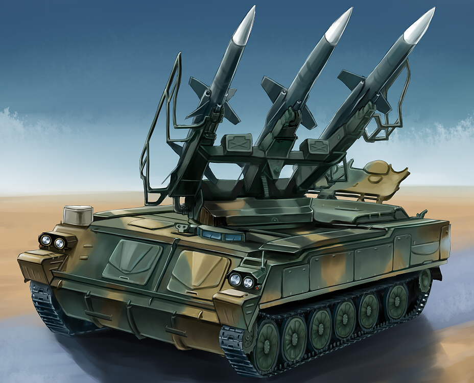 2k12_kub anti-aircraft anti-aircraft_missile caterpillar_tracks desert kcme military missile missile_vehicle no_humans original outdoors self-propelled_anti-aircraft_weapon self-propelled_rocket_launcher surface-to-air_missile vehicle_focus