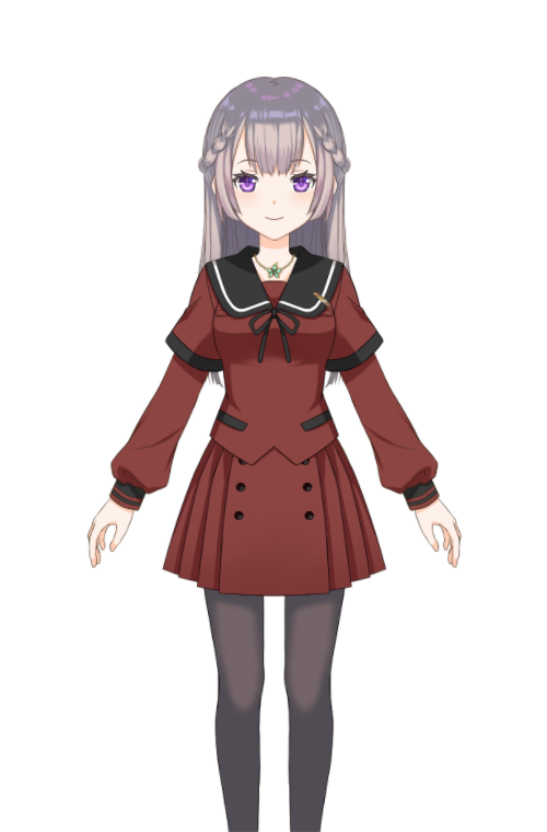 1girl artist_request jewelry magia_record:_mahou_shoujo_madoka_magica_gaiden mahou_shoujo_madoka_magica necklace non-web_source official_art pantyhose purple_eyes shizumi_konoha tagme