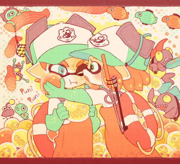 animal chum_(splatoon) crossover fish gen_6_pokemon inkling_player_character jpeg_artifacts kappaman legendary_pokemon mario_(series) nintendo paper_mario pokemon pokemon_(creature) puni_(mario) salmonid smallfry_(splatoon) snatcher splatoon_(series) super_mario_bros._1 super_mario_rpg zygarde zygarde_core
