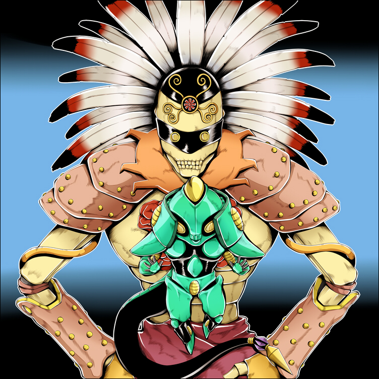 2boys diamond_wa_kudakenai echoes_(stand) echoes_act2 feathers headdress in_a_silent_way_(stand) jojo_no_kimyou_na_bouken multiple_boys no_humans shiemasu stand_(jojo) steel_ball_run