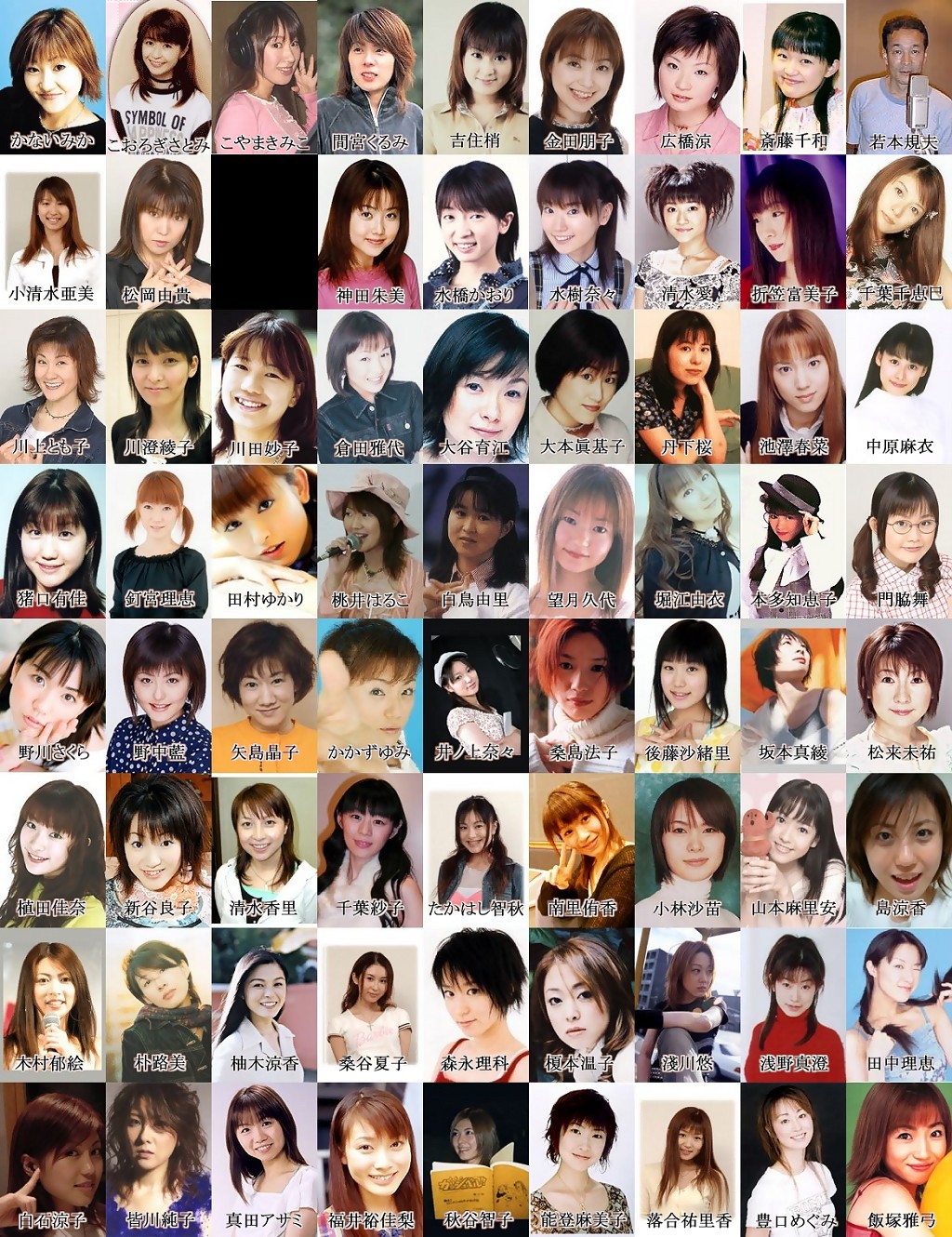 1boy 6+girls akiya_tomoko asakawa_yuu asano_masumi asian censored chiba_chiemi chiba_saeko enomoto_atsuko fukui_yukari gotou_saori highres hirohashi_ryou honda_chieko horie_yui iizuka_mayumi ikezawa_haruna inokuchi_yuka inoue_nana kadowaki_mai kakazu_yumi kanai_mika kanda_akemi kaneda_tomoko kawakami_tomoko kawasumi_ayako kawata_taeko kimura_ikue kobayashi_sanae koorogi_satomi koshimizu_ami koshizumi_kozue koyama_kimiko kugimiya_rie kurata_masayo kuwashima_houko kuwatani_natsuko mamiya_kurumi matsuki_miyu matsuoka_yuki minagawa_junko mizuhashi_kaori mizuki_nana mochizuki_hisayo momoi_haruko morinaga_rika multiple_girls nakahara_mai nanri_yuuka nogawa_sakura nonaka_ai noto_mamiko ochiai_yurika oomoto_maikio oomoto_makiko ootani_ikue orikasa_fumiko paku_romi photo_(medium) profile real_life saitou_chiwa sakamoto_maaya sanada_asami voice_actor shima_ryouka shimizu_ai shimizu_kaori shintani_ryouko shiraishi_ryouko shiratori_yuri takahashi_chiaki tamura_yukari tanaka_rie tange_sakura toyoguchi_megumi ueda_kana wakamoto_norio yajima_akiko yamamoto_maria yuzuki_ryouka