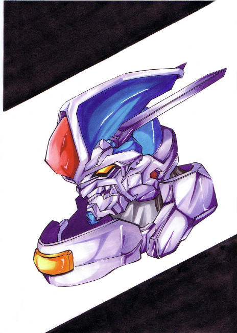 1990s_(style) armor brider choujin_gakuen_gowcaizer copic game helmet markers power_suit tachibana_ikki technos tokusatsu_sentai