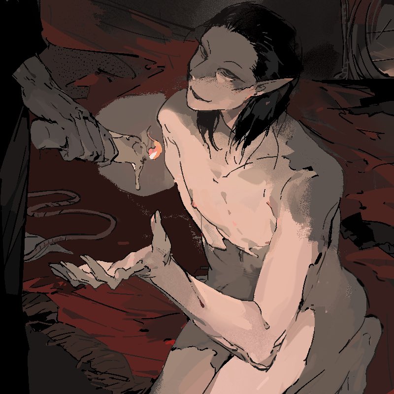 2boys baldur&#039;s_gate baldur&#039;s_gate_3 black_hair candle candle_wax cazador_szarr completely_nude dungeons_&amp;_dragons dungeons_&amp;_dragons holding holding_candle kneeling male_focus medium_hair monolids multiple_boys narrowed_eyes nude pointy_ears vihua6 yaoi