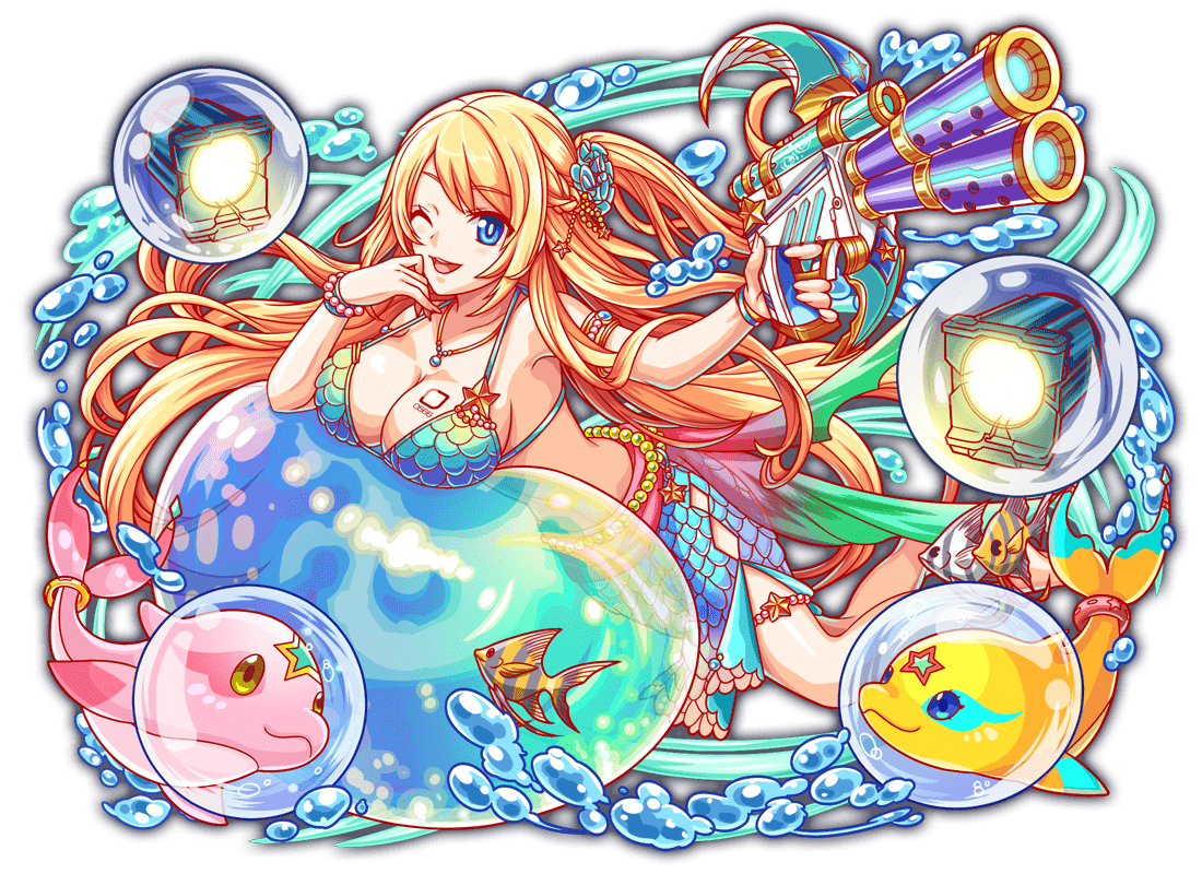 5others adapted_costume alternate_costume alternate_design amulet anime_coloring aqua_pupils armlet artist_request bare_arms bare_shoulders barefoot beads bikini blonde_hair blue_bikini blue_eyes blue_outline bracelet braid breast_tattoo breasts bright_pupils clam_shell_ornament cleavage collarbone crash_fever dolphin finger_on_trigger fingernails fish full_body game_cg gold_necklace holding holding_water_gun jewelry large_breasts legs_apart long_hair long_sidelocks looking_at_viewer mermaid_(crash_fever) miniskirt multicolored_bikini multicolored_skirt multiple_others narrow_waist necklace number_tattoo numbered official_alternate_costume official_alternate_design official_art one_eye_closed open_mouth outline red_outline shadow side_slit sidelocks skirt solo_focus square square_tattoo stage_lights star_ornament straight_hair swept_bangs swimsuit tachi-e tattoo teeth third-party_source tongue transparent_background upper_teeth_only very_long_hair very_long_sidelocks water_drop water_gun yellow_eyes