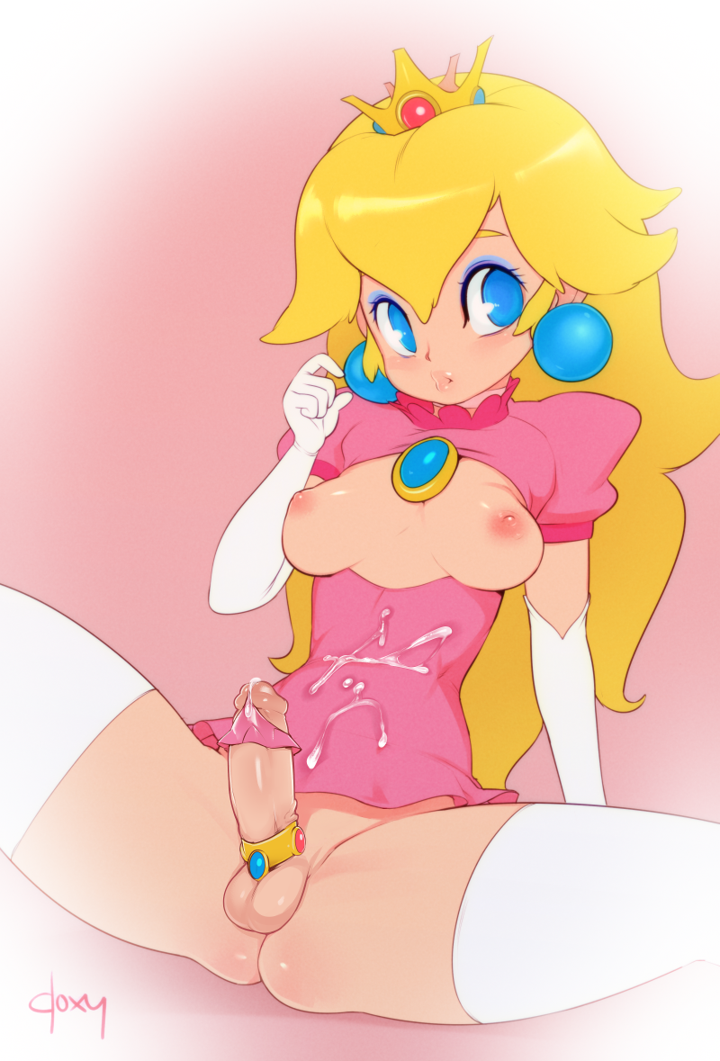 1futa bad_id bad_tumblr_id blonde_hair blue_eyes breasts breasts_out cock_ring crown cum cum_on_body cum_on_self cum_on_stomach cum_on_upper_body doxy earrings elbow_gloves eyeshadow full-package_futanari futanari gloves jewelry long_hair makeup mario_(series) nintendo nipples penis penis_ornament penis_ribbon princess_peach ribbon sex_toy small_breasts solo spread_legs testicles thighhighs uncensored white_thighhighs