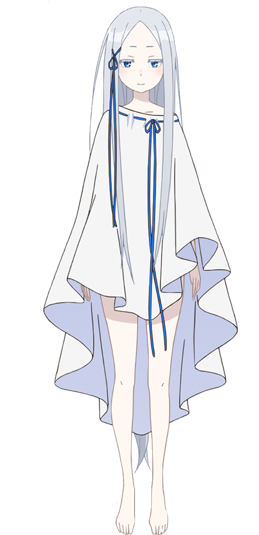 1girl bare_legs barefoot black_background blue_eyes blue_ribbon blush closed_mouth collarbone colored_eyelashes dress feet full_body grey_hair hair_ornament hair_ribbon legs long_hair long_sleeves looking_at_viewer naked_poncho official_art pandora_(re:zero) parted_bangs re:zero_kara_hajimeru_isekai_seikatsu ribbon simple_background smile solo standing toes transparent_background very_long_hair white_dress white_hair wide_sleeves x_hair_ornament