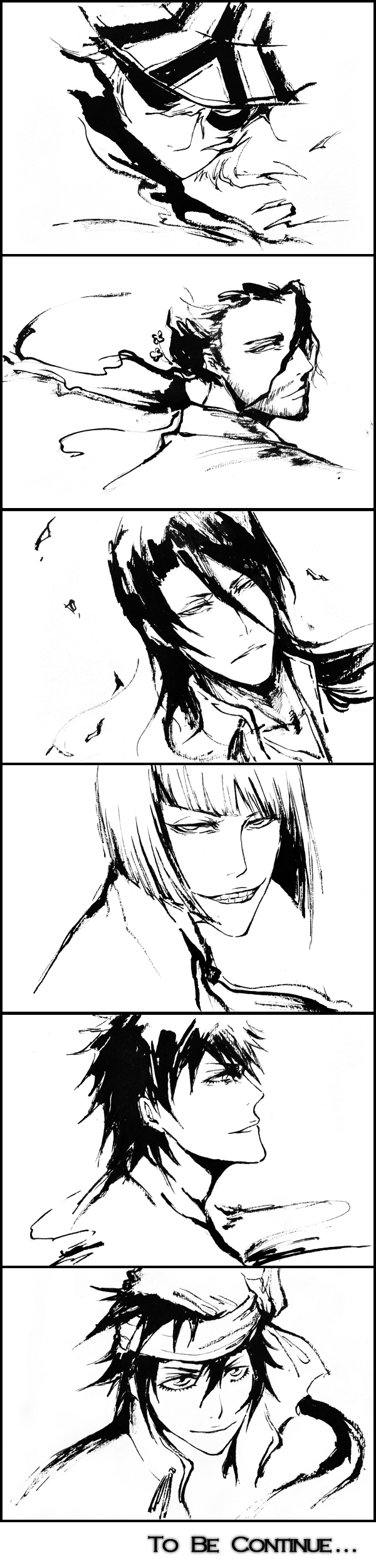 191138693 absurdres black_hair bleach blonde_hair highres hirako_shinji kuchiki_byakuya kyouraku_shunsui long_hair long_image male_focus shiba_kaien short_hair tall_image urahara_kisuke