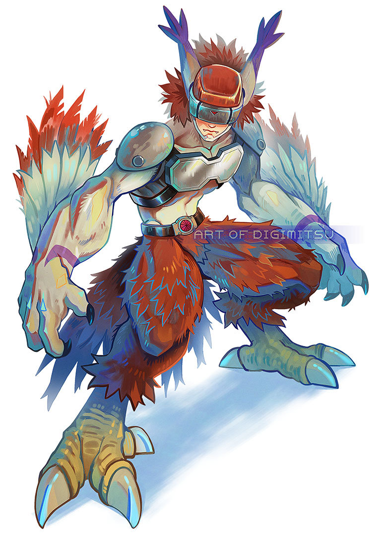 covered_eyes digimon digimon_(creature) fusion helmet long_ears mask silphymon