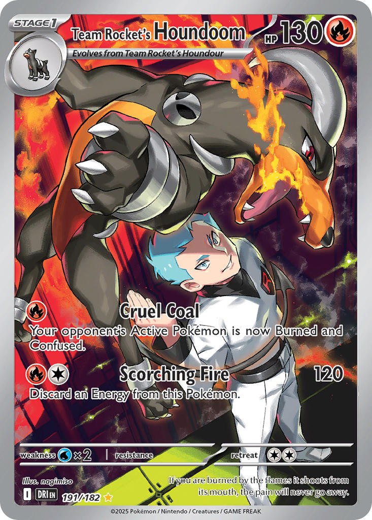 1boy archer_(pokemon) artist_name belt black_belt blue_eyes blue_hair breath_weapon breathing_fire card_(medium) character_name claws company_name copyright_name copyright_notice english_text fangs fire gen_2_pokemon grin horns houndoom houndour long_sleeves nagimiso nintendo official_art open_mouth pants pokemon pokemon_(creature) pokemon_card pokemon_hgss pokemon_tcg red_eyes shirt shoes short_hair smile team_rocket team_rocket_uniform third-party_source trading_card v-shaped_eyebrows v-shaped_eyes white_pants white_shirt white_shoes