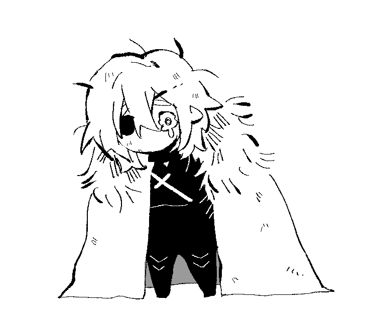 1boy armor cape crying crying_with_eyes_open dimitri_alexandre_blaiddyd dimitri_alexandre_blaiddyd_(timeskip) dirty dirty_face eyepatch fire_emblem fire_emblem:_three_houses full_body fur_trim hair_between_eyes male_focus messy_hair nintendo one_eye_covered silviadove simple_background solo standing tears tears_from_one_eye white_background