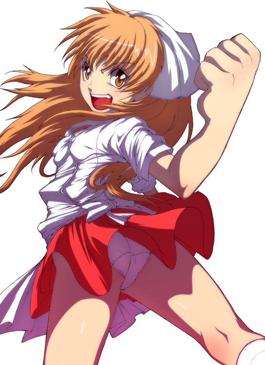 00s 1girl ass caryo female_focus muteki_kanban_musume onimaru_miki panties solo tabigarasu underwear upskirt