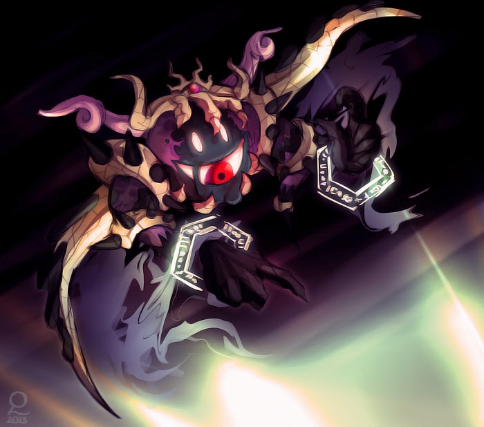 2013 bad_deviantart_id bad_id black_eyes claws crown demon_wings disembodied_hand extra_eyes eye_in_mouth gem gold_crown h-z000 kirby&#039;s_return_to_dream_land kirby_(series) magolor magolor_soul master_crown nintendo no_humans red_eyes red_gemstone solid_oval_eyes solo watermark white_eyes wings