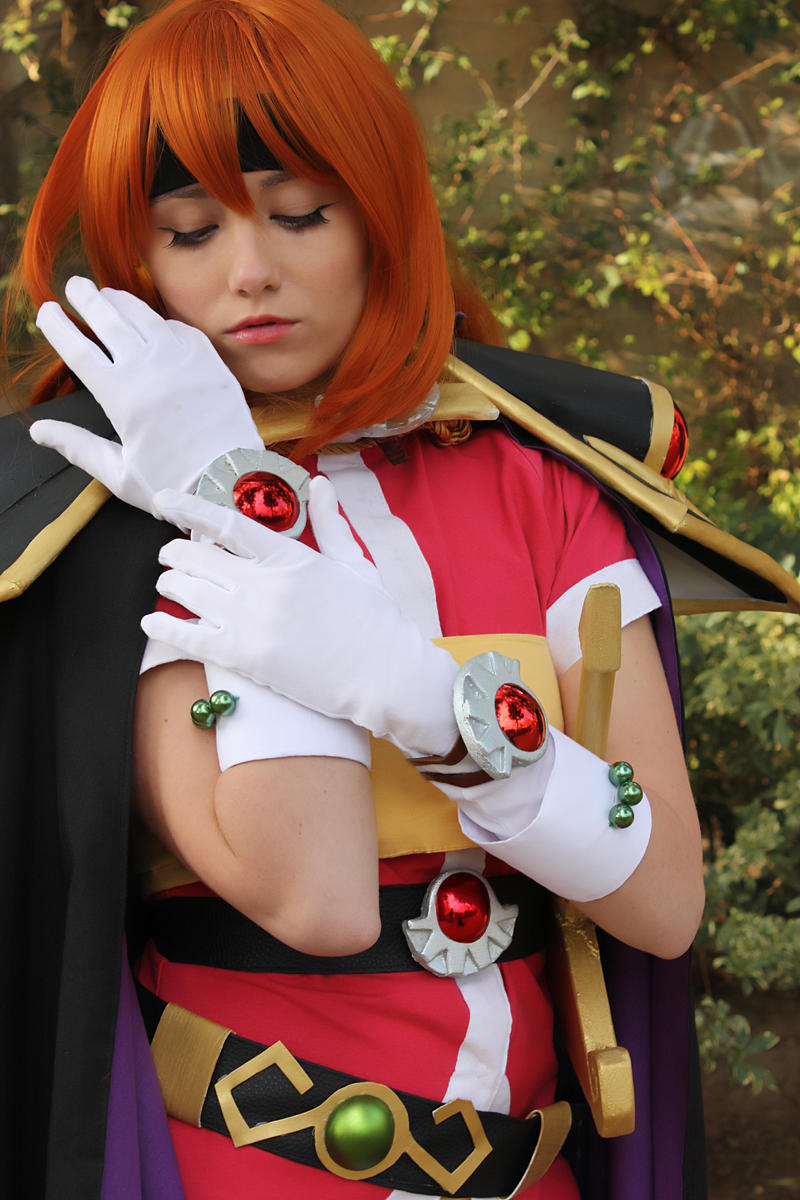 belt cosplay cosplay_photo gloves lina_inverse orange_hair photo_(medium) slayers white_gloves