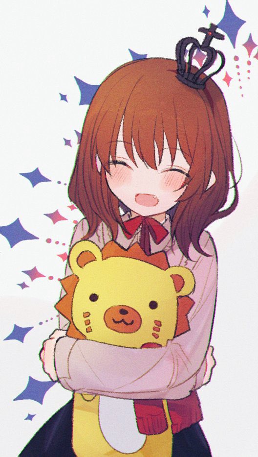 1girl closed_eyes hug stuffed_toy sakutarou_(umineko) smile umineko_no_naku_koro_ni ushiromiya_maria