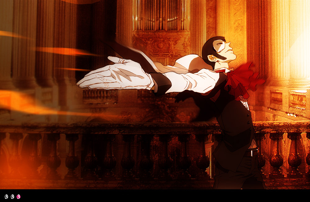 1boy arsene_lupin_iii ascot bad_id bad_pixiv_id crossover faddawdle formal_clothes gloves lupin_iii male_focus mask parody phantom_of_the_opera sideburns solo