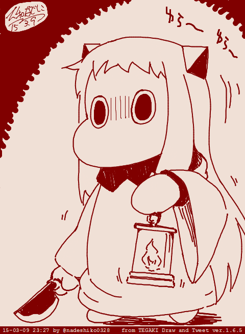 (o)_(o) 10s abyssal_ship collar cosplay dated final_fantasy horns kantai_collection knife long_hair mittens monochrome moomin moomintroll muppo no_humans northern_ocean_princess tonberry tonberry_(cosplay) twitter_username wide_sleeves yamato_nadeshiko