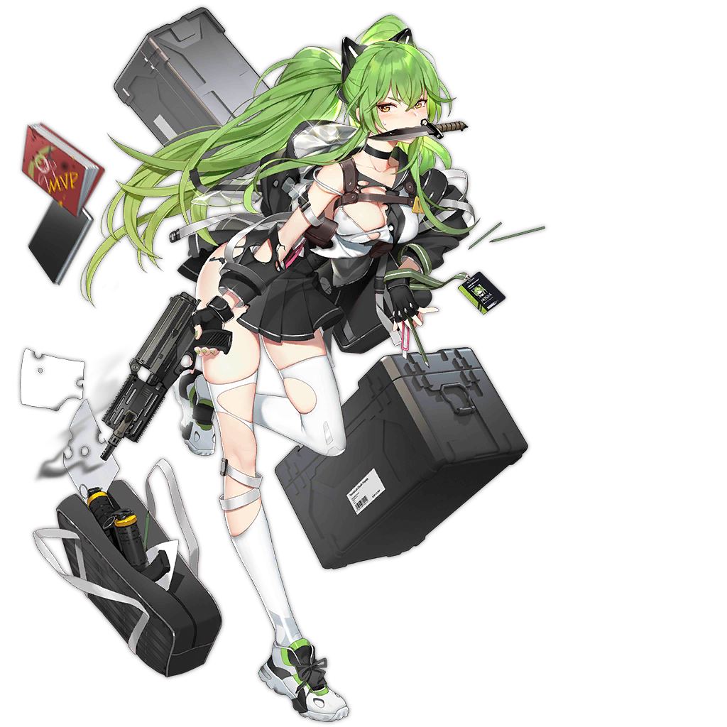 1girl bag bahao_diqiu black_gloves black_neckwear black_sailor_collar black_skirt blush book breasts calico_light_weapons_systems calico_m950 calico_m950a cheek_pistol cleavage copyright_name damaged double-stack_magazine explosive female_focus fingerless_gloves full_body girls&#039;_frontline gloves green_hair green_nails grenade gun hand_grenade handgun headgear helical_magazine high-capacity_magazine holding holding_gun holding_weapon id_card knife leg_up long_hair m950a_(girls&#039;_frontline) m950a_(mod3)_(girls&#039;_frontline) machine_pistol medium_breasts mod3_(girls&#039;_frontline) mouth_hold nail_polish official_alternate_costume official_art paper pencil pistol pleated_skirt sailor_collar school_uniform serafuku shirt shoes skirt smoke sneakers solo submachine_gun sweat thighhighs torn_clothes torn_shirt torn_skirt torn_thighhighs transparent_background two_side_up weapon white_thighhighs yellow_eyes