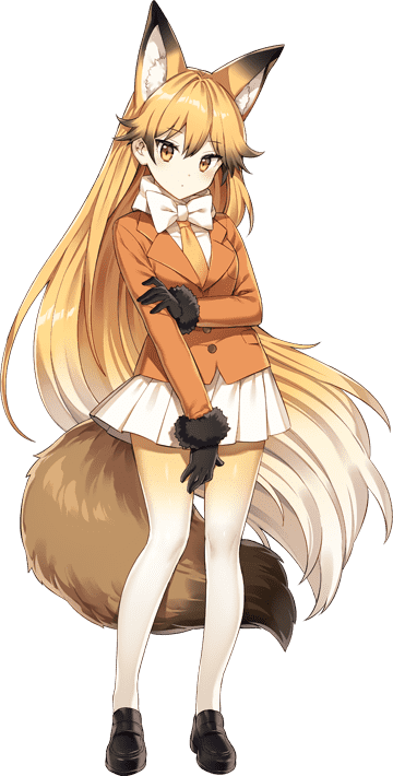 1girl ezo_red_fox_(kemono_friends) full_body game_cg kemono_friends kemono_friends_kingdom looking_at_viewer official_art solo tachi-e transparent_background