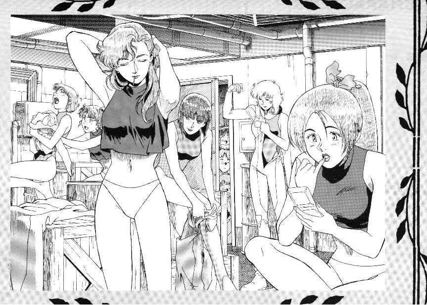 1990s_(style) 6+girls connie_francis gundam hairband helen_jackson junko_jenko kate_bush long_hair multiple_girls peggy_lee retro_artstyle short_hair uso_evin uso_ewin victory_gundam yuka_meilasch
