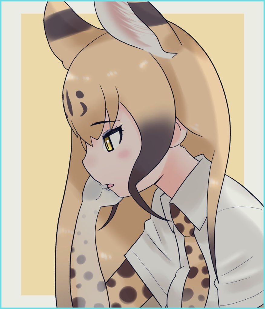 animal_ears cats_yone cheetah_(kemono_friends) gloves kemono_friends necktie shirt skirt tail