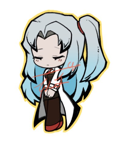 1girl angela_(project_moon) black_skirt black_vest blue_hair brown_pantyhose closed_eyes closed_mouth coat full_body lobotomy_corporation long_hair long_sleeves lowres necktie one_side_up pantyhose parted_bangs project_moon red_necktie red_shoes shoes sidelocks simple_background skirt solo very_long_hair vest white_background white_coat zeremi0102
