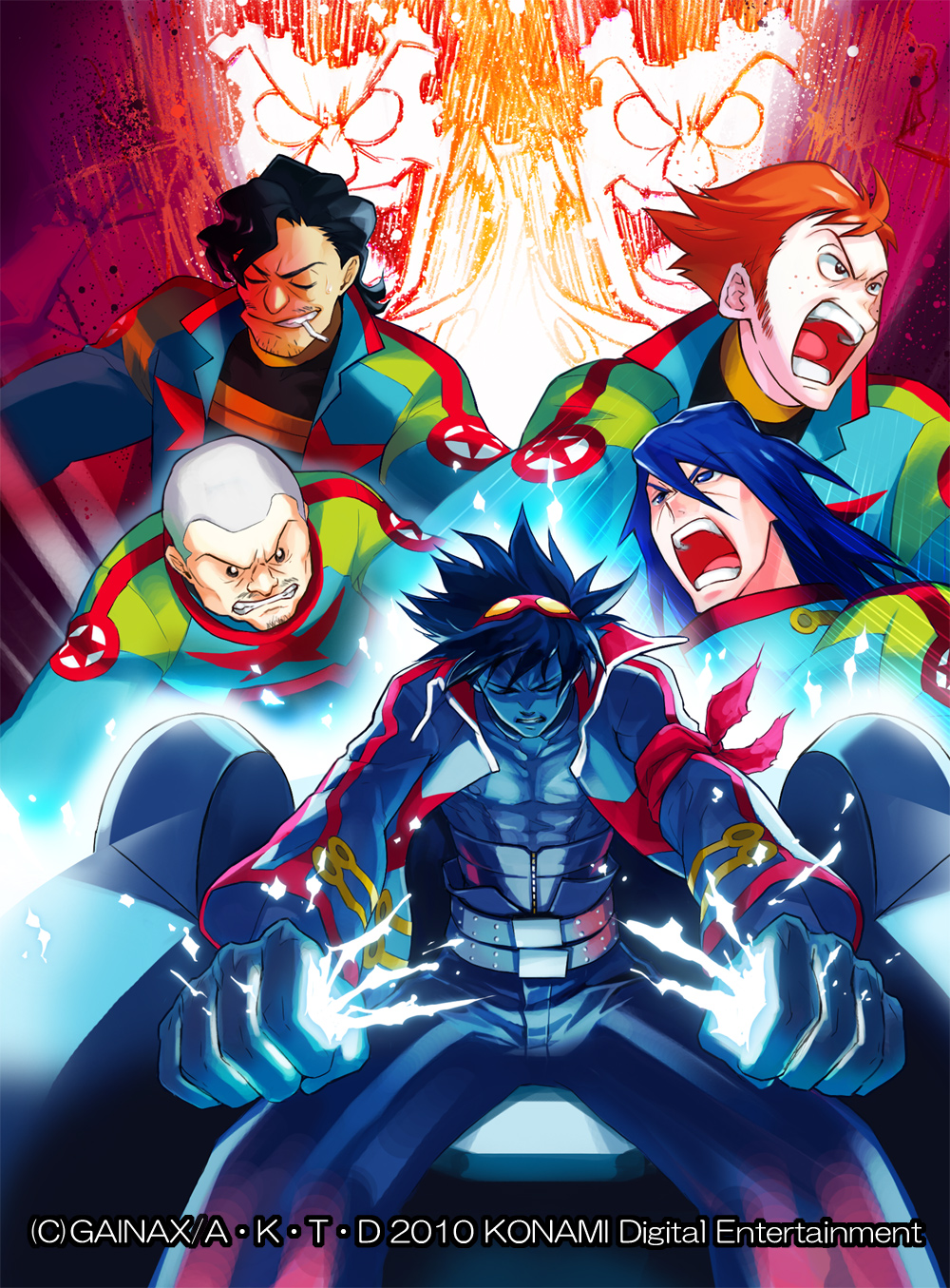 00s 6+boys ailac_coega barinbo epic highres jogan kidd_coega makken male_focus manly remembering multiple_boys simon_(ttgl) tengen_toppa_gurren_lagann tribute_(tributism) watermark zoushi_kanai