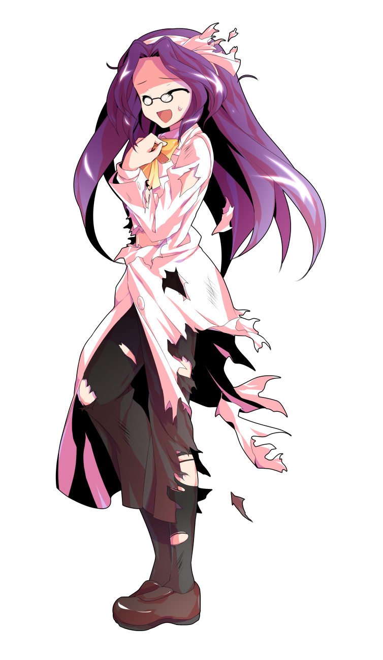 1girl ^_^ asakura_rikako black_socks bow bow_hairband bowtie brown_pants brown_shoes closed_eyes coat commentary_request curtained_hair dairi defeat floating_hair from_side glasses hairband hand_on_own_chest hand_up highres large_variant_set loafers long_coat long_hair long_sleeves looking_at_viewer nervous_smile open_mouth pants phantasmagoria_of_dim.dream pince-nez pink_bow pink_coat pink_hairband pink_shirt purple_hair raised_inner_eyebrows shirt shoes simple_background smile socks solo standing sweatdrop tachi-e torn_bow torn_clothes torn_coat torn_pants torn_shirt torn_socks touhou touhou_(pc-98) transparent_background variant_set very_long_hair yellow_bow yellow_bowtie