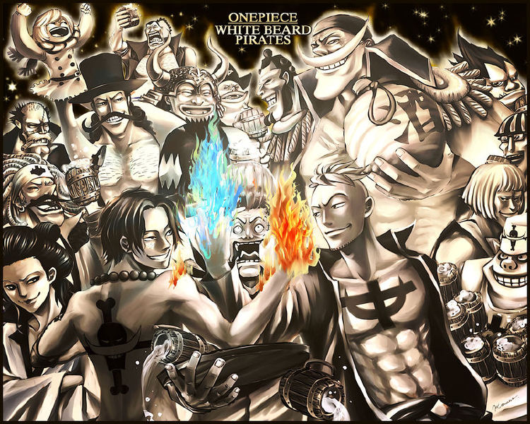 6+boys abs blamenco blenheim blue_fire cigar cup curiel_(one_piece) drink edward_newgate everyone facial_hair fire flower_sword_vista fossa_(one_piece) glasses haruta_(one_piece) hat helmet izou_(one_piece) jewelry jolly_roger jozu_(one_piece) kamuna8046z kingdew lipstick makeup male_focus marco_(one_piece) mug multiple_boys muscular mustache namur_(one_piece) necklace one_piece open_clothes open_shirt pirate pompadour portgas_d._ace rakuyou_(one_piece) scar shirt smile speed_jiru spot_color tattoo thatch_(one_piece) top_hat topless_male