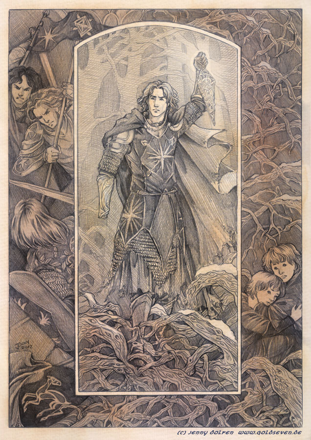 6+boys armor banner battle border bracer brothers cape celegorm child crest curufin dior_(silmarillion) elured elurin family_crest forest full_armor hiding holding holding_lantern hug inset inset_border jenny_dolfen lantern long_hair maedhros male_focus missing_limb monochrome multiple_boys nature night outdoors shield short_hair shoulder_armor siblings snow sword the_silmarillion tolkien&#039;s_legendarium tolkien&#039;s_legendarium tree weapon
