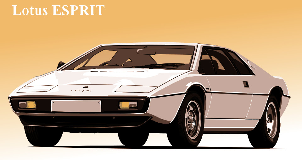 car directman gradient_background lotus_(brand) lotus_esprit motor_vehicle no_humans original vehicle_focus vehicle_name white_car