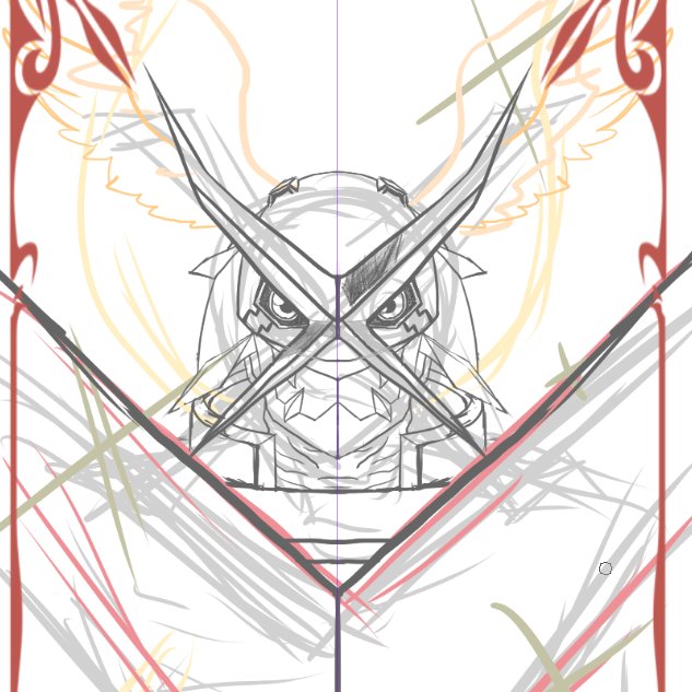 armor card digimon digimon_(creature) fusion looking_at_viewer mecha robot shoutmon_x7 shoutmon_x7_superior_mode solo tarot tarot_card wings