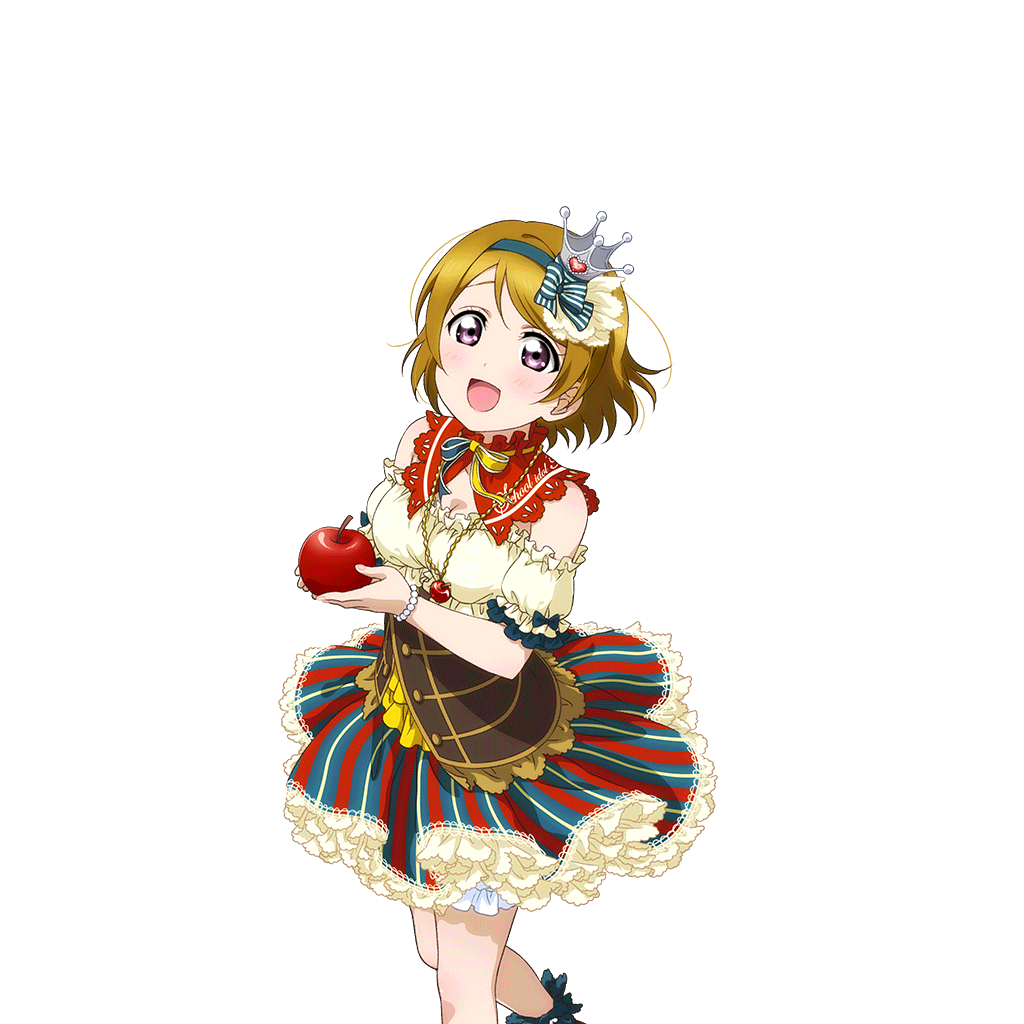 1girl :d apple blush bracelet breasts brown_hair cleavage crown detached_collar fairy_tale_(love_live!) food food-themed_necklace frilled_skirt frills fruit hairband holding holding_food holding_fruit jewelry koizumi_hanayo love_live! love_live!_school_idol_festival love_live!_school_idol_project mini_crown multicolored_ribbon multicolored_skirt neck_ribbon necklace off_shoulder official_alternate_costume official_art open_mouth purple_eyes ribbon short_hair skirt smile solo striped_clothes striped_skirt third-party_source transparent_background vertical-striped_clothes vertical-striped_skirt