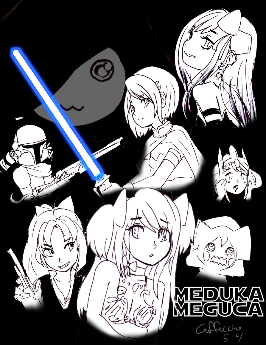 6+girls akemi_homura akuma_homura artist_name bikini boba_fett boba_fett_(cosplay) bow caffeccino cape charlotte_(madoka_magica) choker commentary cosplay crossover dated detached_sleeves drill_hair earrings energy_sword grin gun hair_bow hair_ornament hair_ribbon hairclip han_solo han_solo_(cosplay) helmet jewelry kaname_madoka kyubey lightsaber long_hair looking_back mahou_shoujo_madoka_magica mahou_shoujo_madoka_magica:_hangyaku_no_monogatari miki_sayaka monochrome multiple_girls padme_amidala padme_amidala_(cosplay) palpatine palpatine_(cosplay) parted_lips ponytail princess_leia_(cosplay) princess_leia ribbon ribbon_choker sakura_kyoko shizuki_hitomi single_earring smile spoilers spot_color star_wars swimsuit sword tomoe_mami twin_drills two_side_up ultimate_madoka wavy_mouth weapon