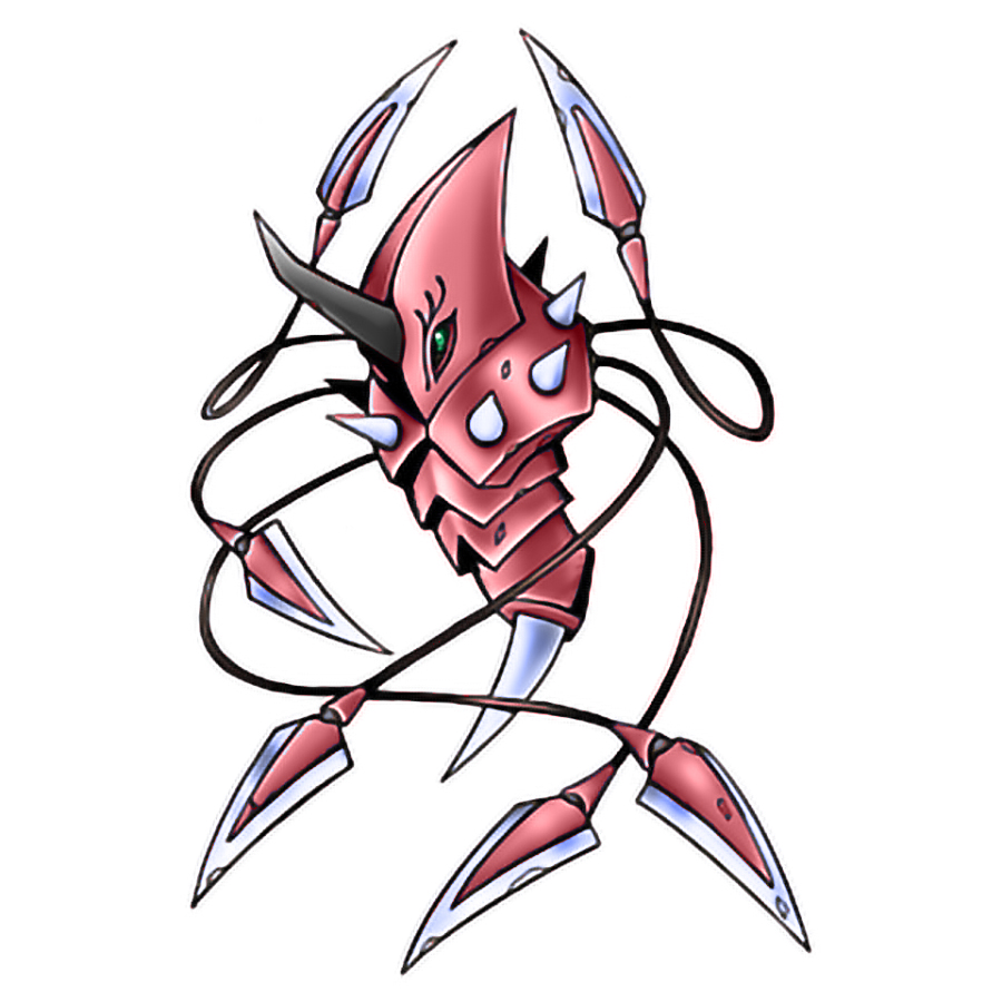 blue_eyes chrysalimon digimon digimon_(creature) digimon_world_3 horns solo spikes tentacles