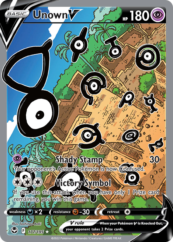 aoki_toshinao artist_name blue_sky card_(medium) character_name cloud company_name copyright_name copyright_notice day english_text floating full_body gen_2_pokemon nintendo no_humans official_art one-eyed outdoors outline pokemon pokemon_(creature) pokemon_card pokemon_focus pokemon_tcg ruins sky third-party_source trading_card tree unown unown_b unown_c unown_i unown_l unown_m unown_o unown_r unown_s unown_t unown_v unown_y white_outline