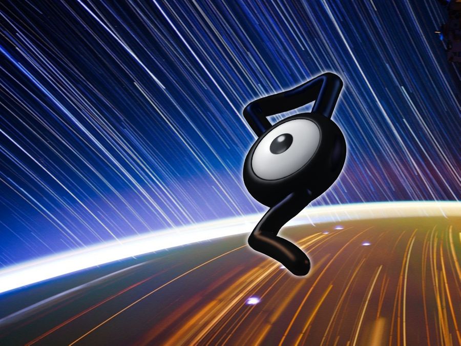 abstract_background black_eyes commentary creature english_commentary floating full_body gen_2_pokemon ilkcmp md5_mismatch nintendo no_humans pokemon pokemon_(creature) resolution_mismatch solo source_larger unown unown_g