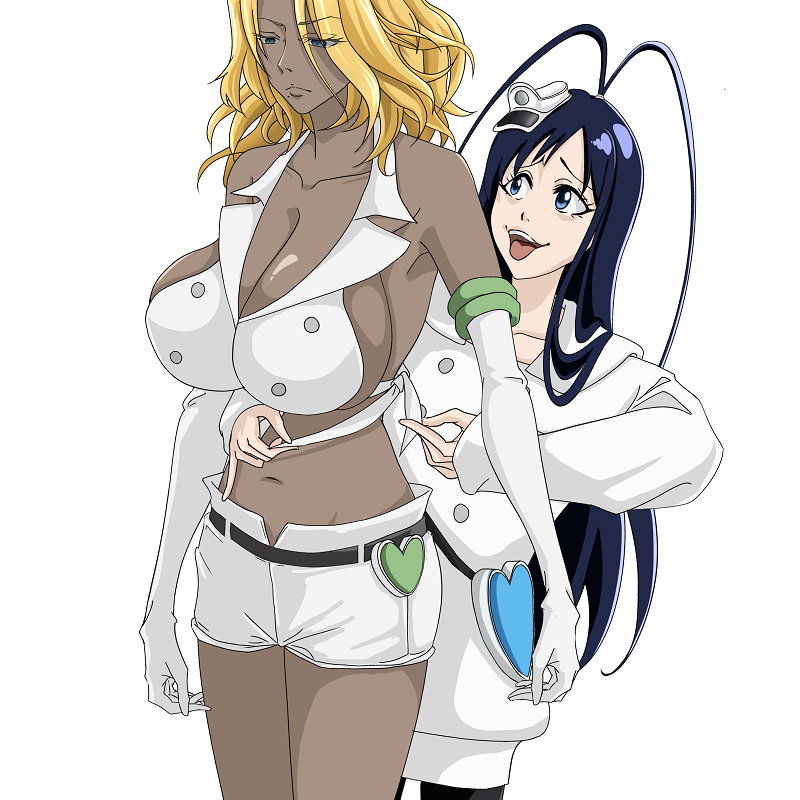1boy 1girl bleach bleach:_sennen_kessen-hen breasts candice_catnipp_(cosplay) cosplay dark-skinned_female dark_skin giselle_gewelle large_breasts long_hair matsumoto_rangiku