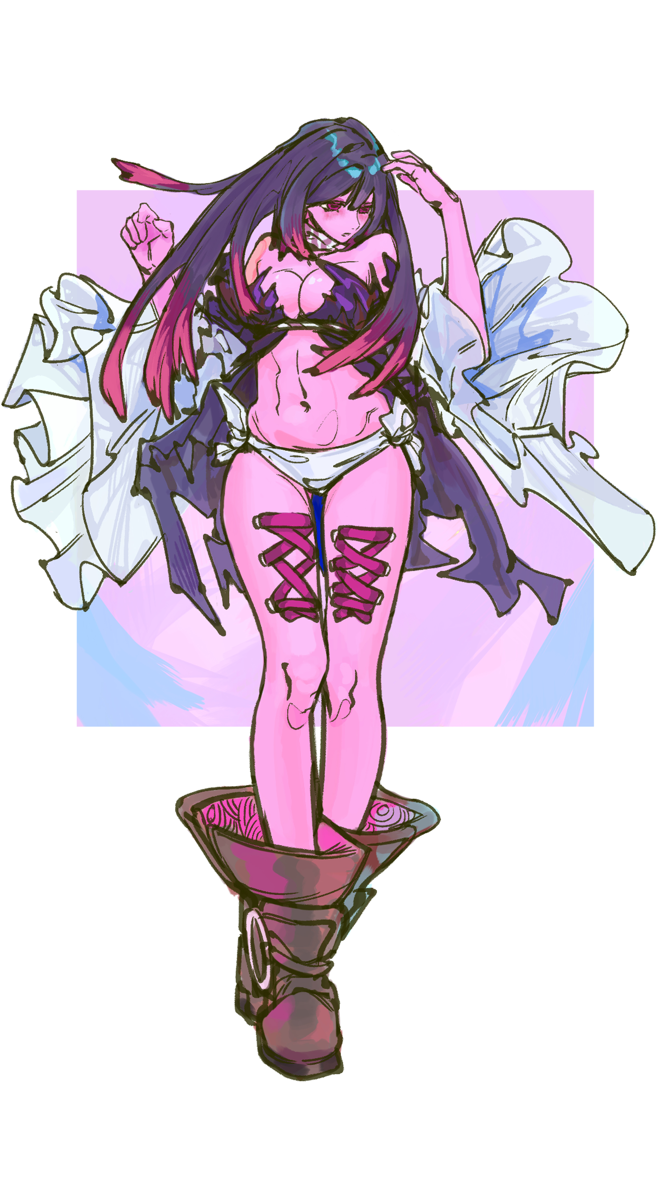 A monochrome image of Gachiakuta in a stark setting