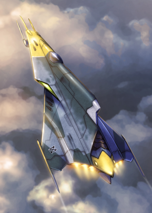 afterburner aircraft airplane alien character_request cloud commentary_request contrail damaged dirty energy_cannon flying gamilas machinery radio_antenna realistic roundel science_fiction spacecraft starfighter taedu uchuu_senkan_yamato uchuu_senkan_yamato_2199 uchuu_senkan_yamato_2202:_ai_no_senshi-tachi uchuu_senkan_yamato_2205:_arata_naru_tabidachi vehicle_focus