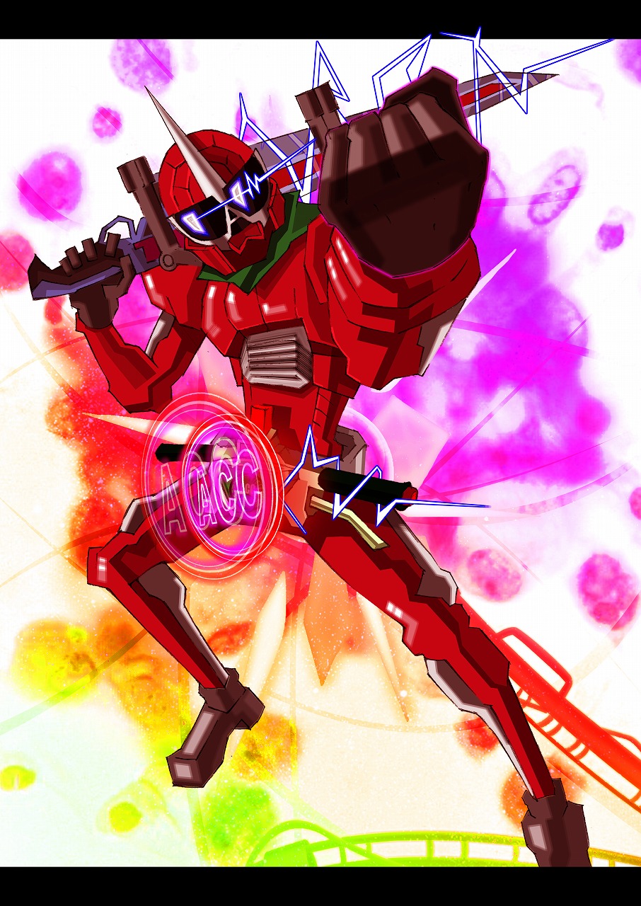 gun highres kamen_rider kamen_rider_accel kamen_rider_double kamen_rider_w letterboxed marimo_jun sword weapon
