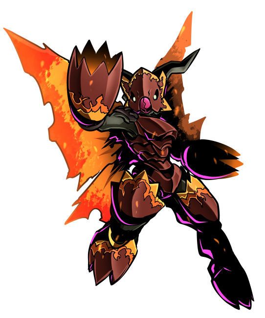 armor digimon looking_at_viewer shadramon simple_background solo white_background wings