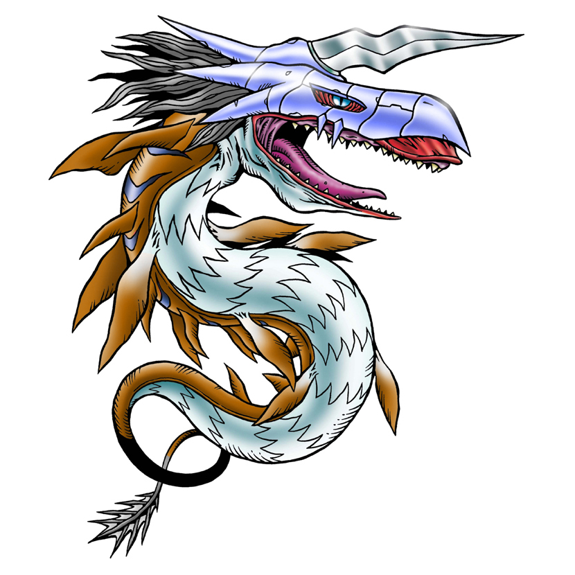digimon digimon_(creature) digimon_world_3 dragon horns megaseadramon sharp_teeth simple_background solo teeth white_background