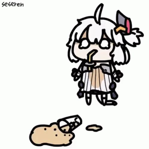 1girl ahoge animated animated_gif azur_lane bubble_tea bubble_tea_challenge lowres seseren tears universal_bulin_(azur_lane)